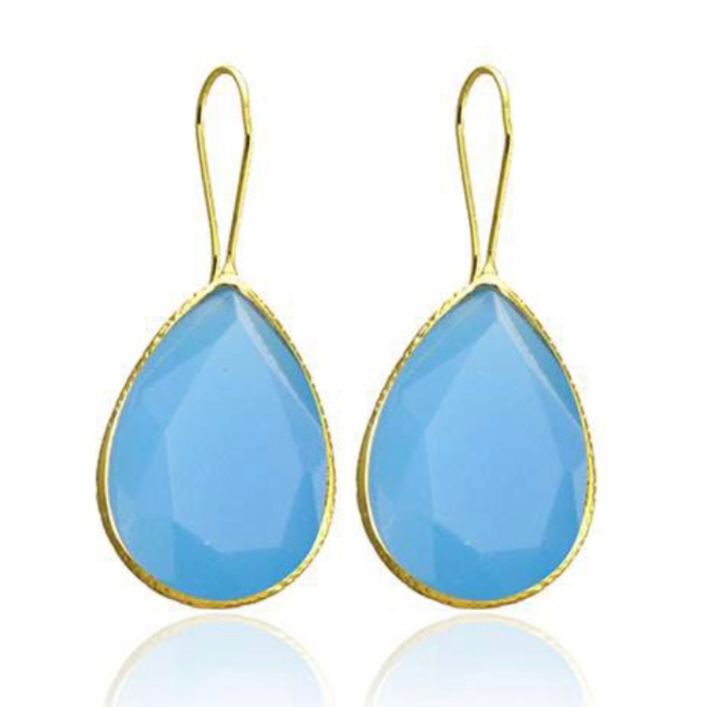 Ally+Zoe: 10K Gold-Plated Drop Earring Turquoise